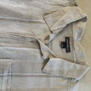 Eddie Bauer Tan Striped Men's Shirt